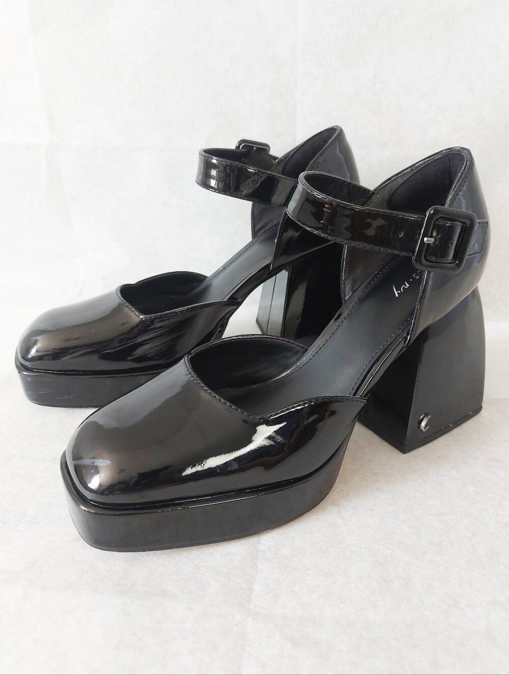 Circus By Sam Edelman Karlie Platform Mary Jane Pumps Black Glossy Leather 7.5